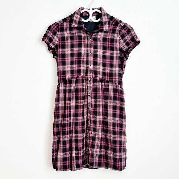 🧸 Abercrombie & Fitch purple and pink plaid dress - Picture 1 of 4